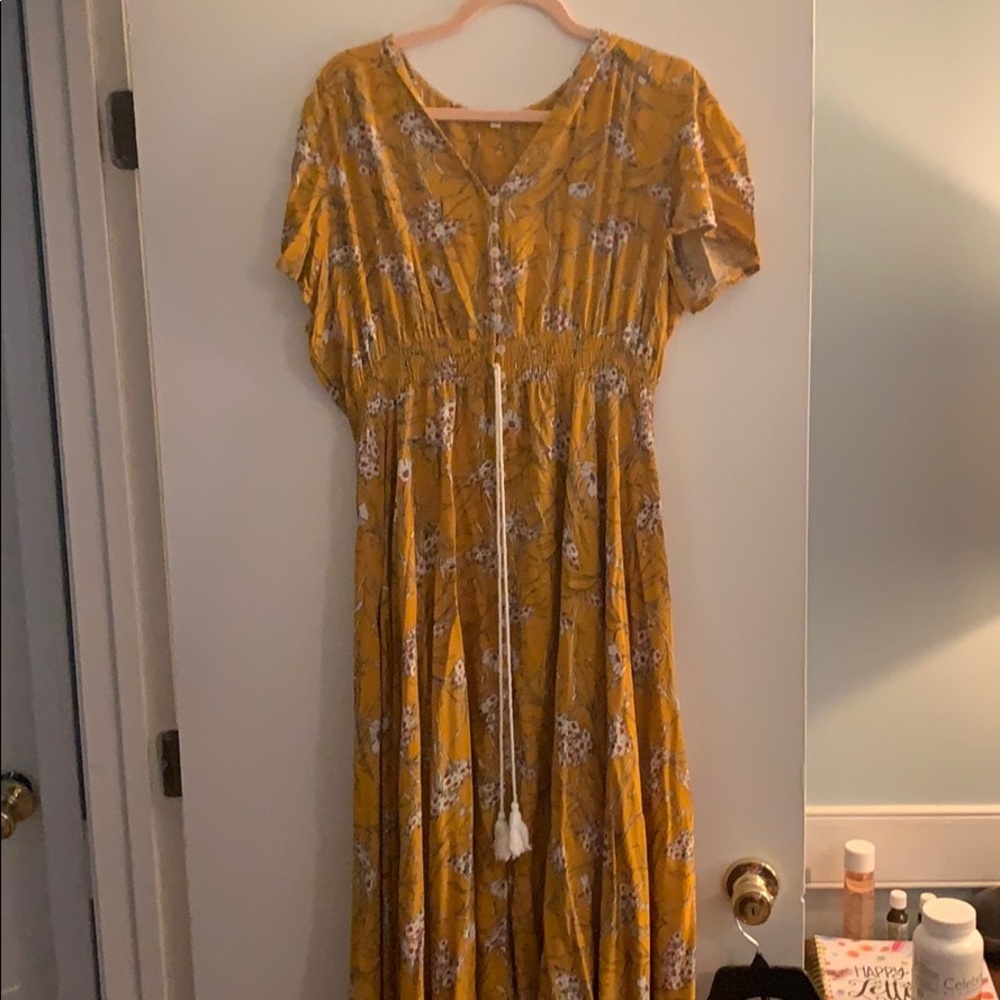 Yellow Floral Maxi Dress